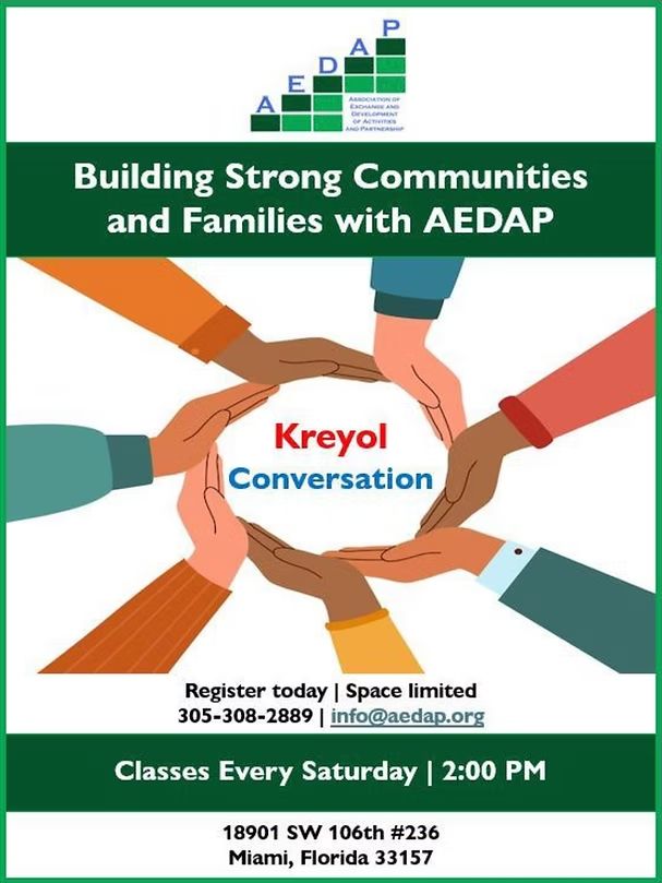 AEDAP Kreyol Conversation classes flyer